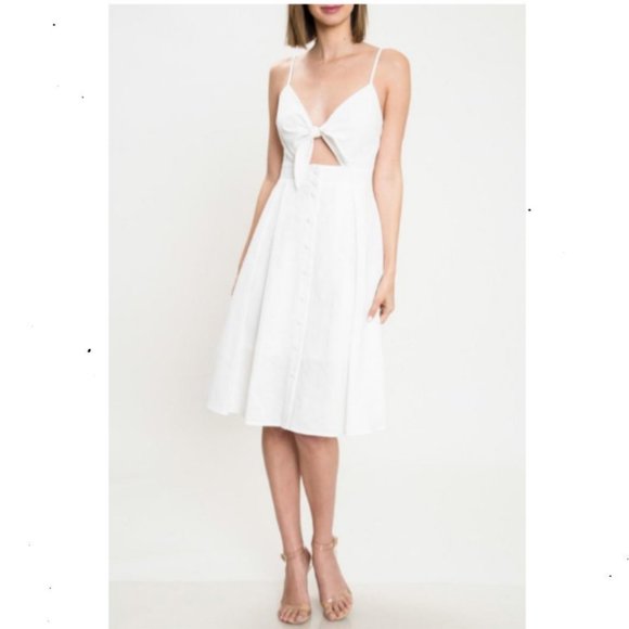 SOLD NEW UO Summer Tie Front Midi Button Sundress - Picture 5 of 7